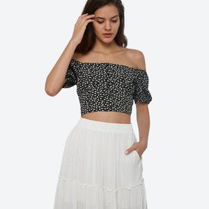 SHORT SLEEVE FLORAL PRINTED TOP - PINK